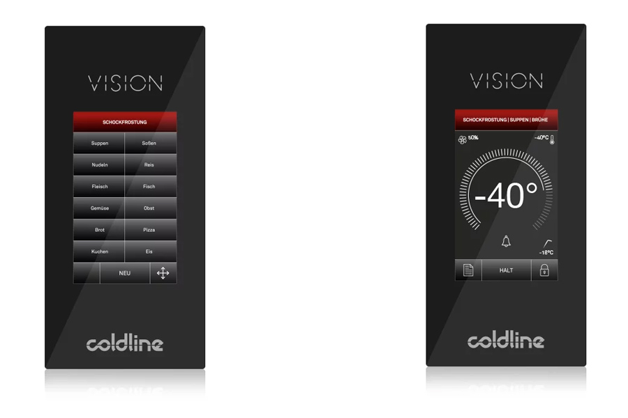 Coldline Schockfroster Bedienblenden – COSMO IoT und Devote Steuerungstechnologie