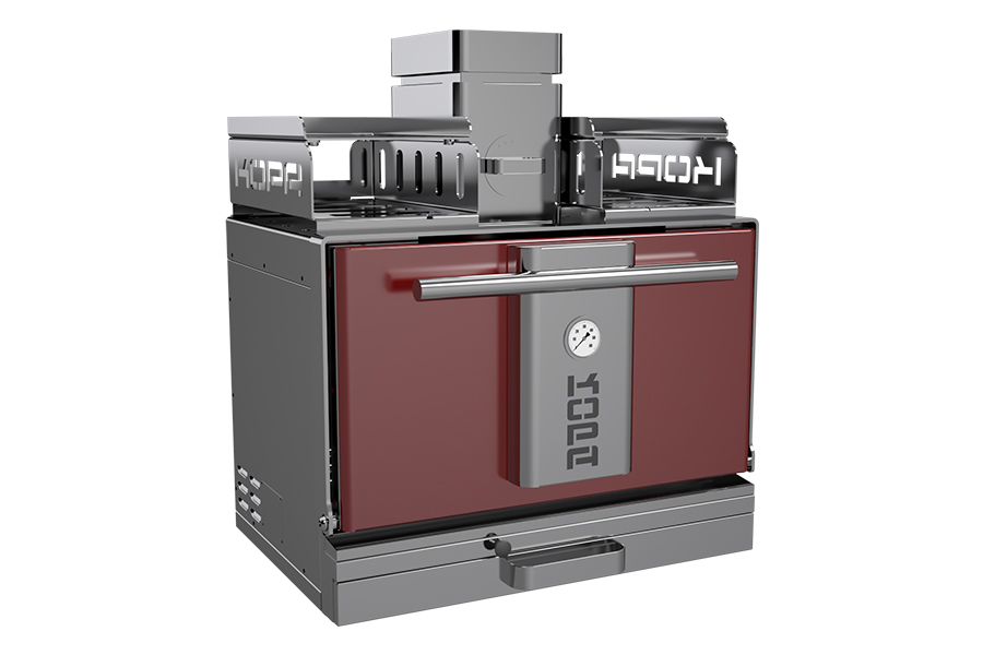 KOPA Holzkohlegrill mit professionellem Abgaskamin – Profi-Installation mit Abluftlösung