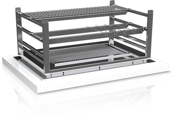KOPA Robata Bauform Einbau: in die Arbeitsplatte eingelassener Robata-Grill