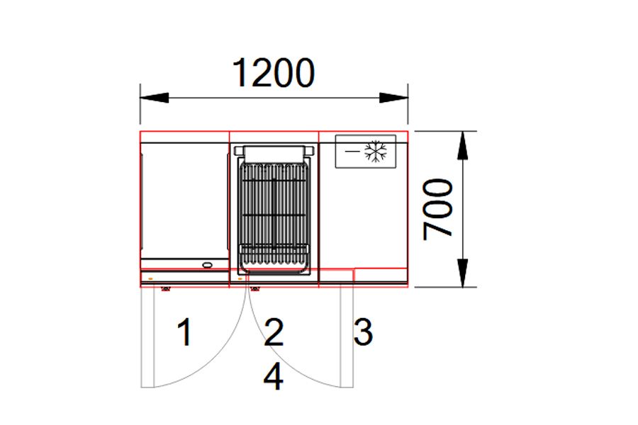 CAD Zeichnung vom Modular Kochblock in Miniformat