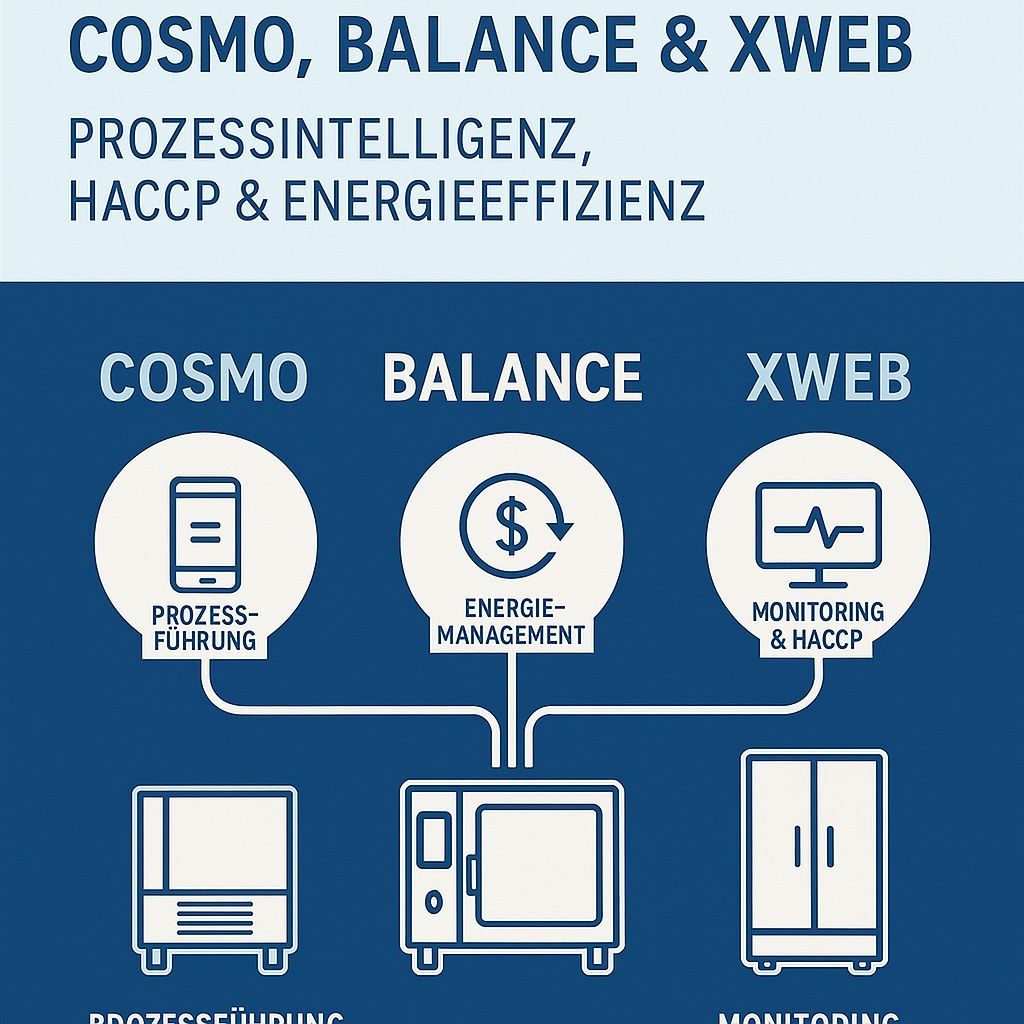 Vernetzte Profiküche mit digitaler Prozessführung, HACCP-Sicherheit und Energie-Transparenz